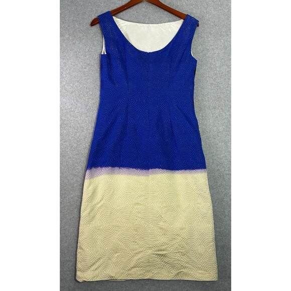 Dries Van Noten Women’s Dress Size 36 (4) Blue Beige Floral Abstract Textured - Picture 8 of 10